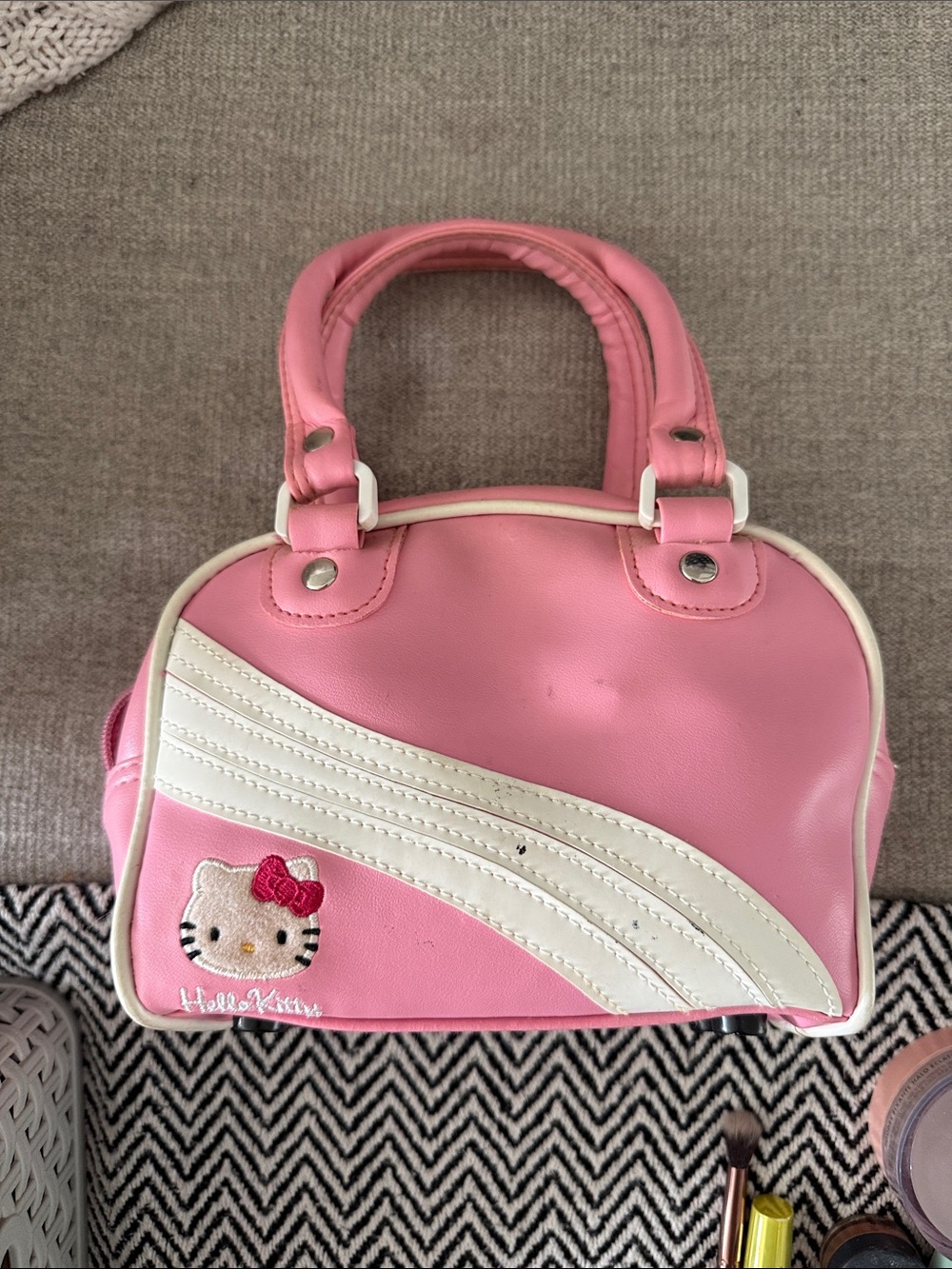 Hello Kitty Pink Mini Handbag with White Trim